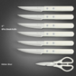KD 16-Piece German Kitchen Knives Set Cutting Board & Knife Sharpener with Block