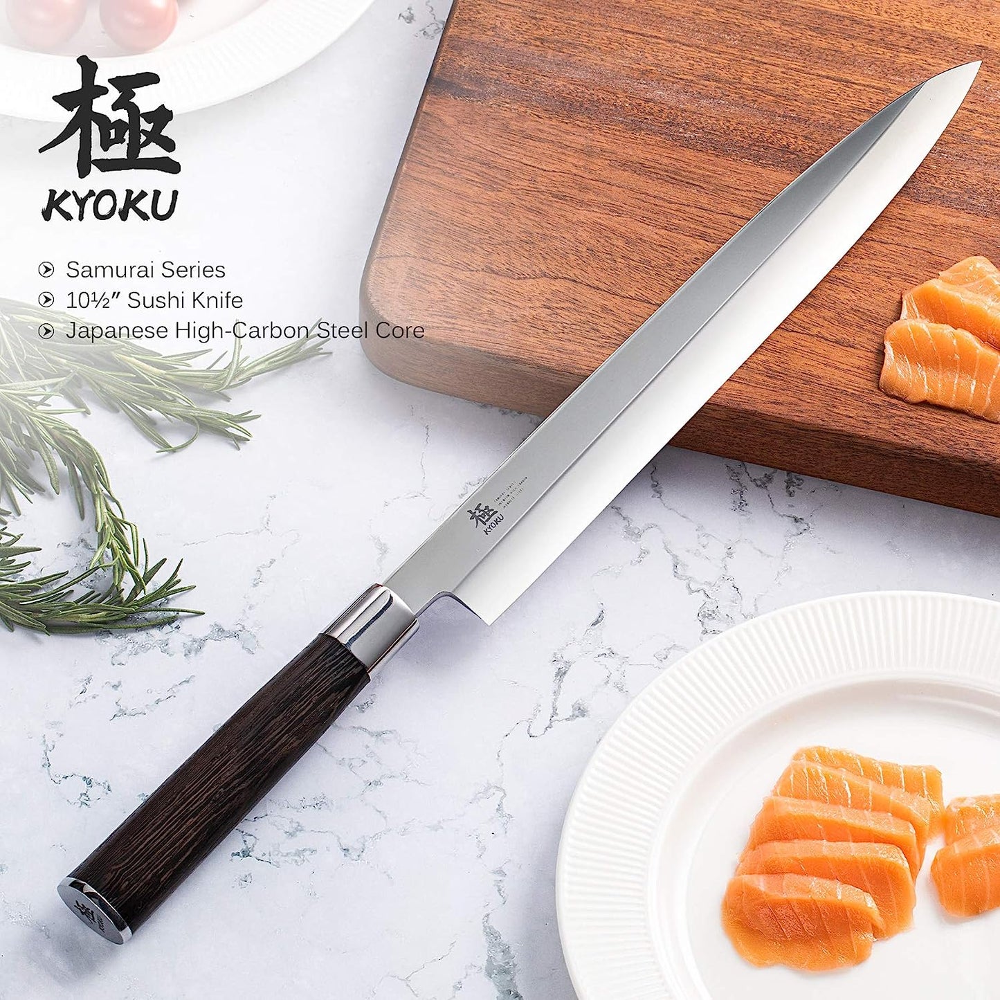 KD 10.5" Yanagiba Knife Japanese Sushi Sashimi Knives Wenge Wood Handle