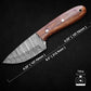 KD Custom Damascus Hunting Knife with Leather Sheath
