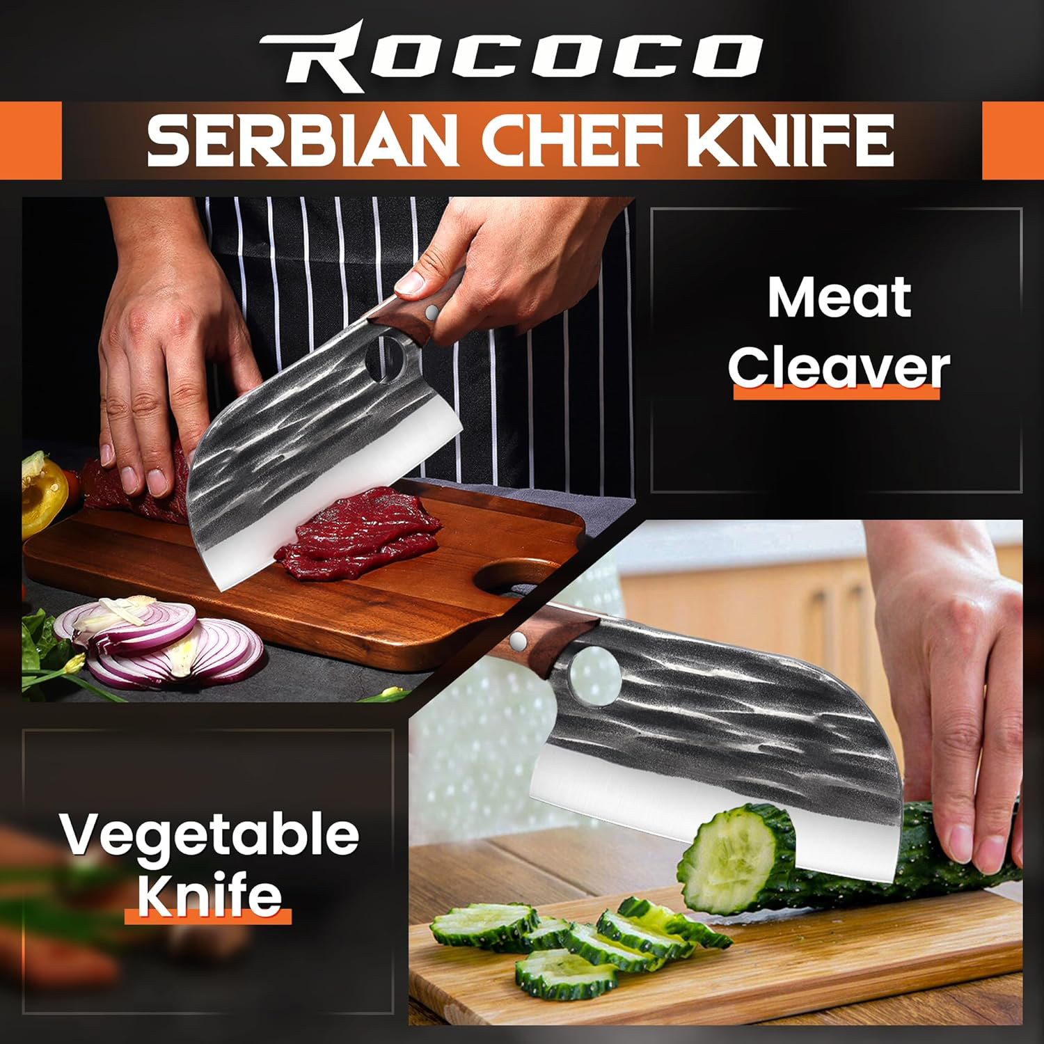KD 7.2 inch Serbian Cleaver Knife: Ideal for Kitchen and Outdoors – Knife  Depot Co.