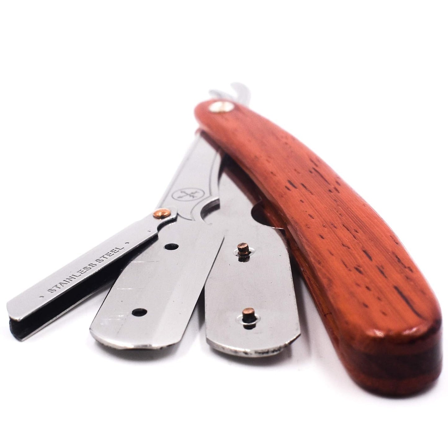 KD Rosewood Handle Straight Edge Barber Blade with 5 Blades