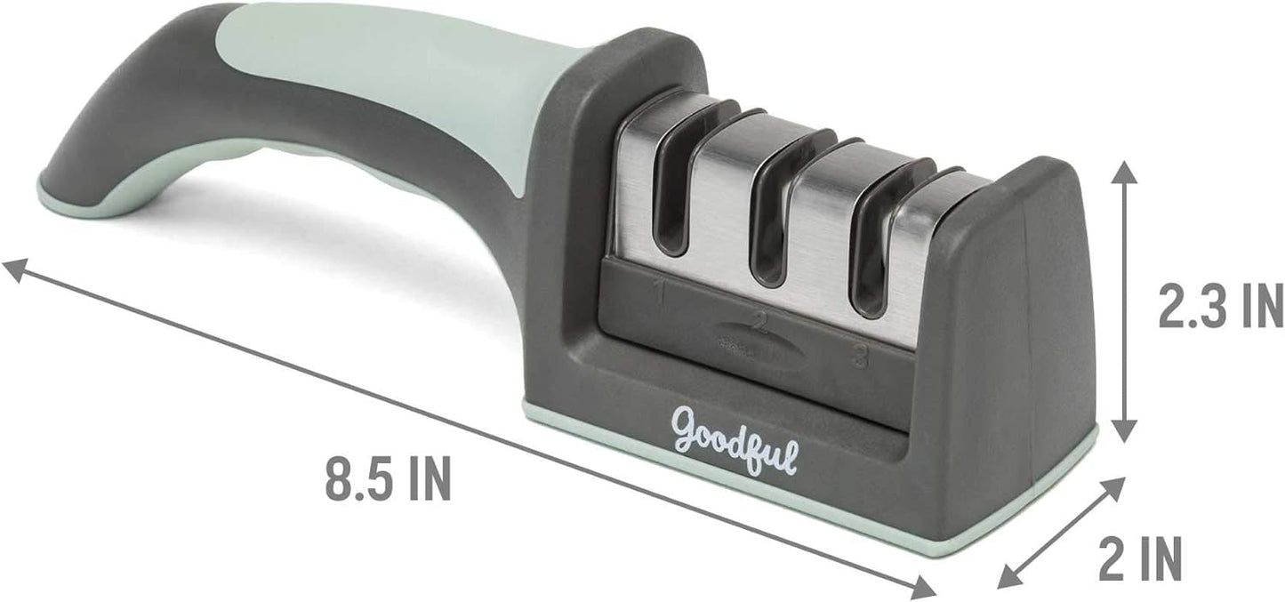 KD Knife Sharpener 3-Stage Polish Non-Serrated Blades Stainless Steel