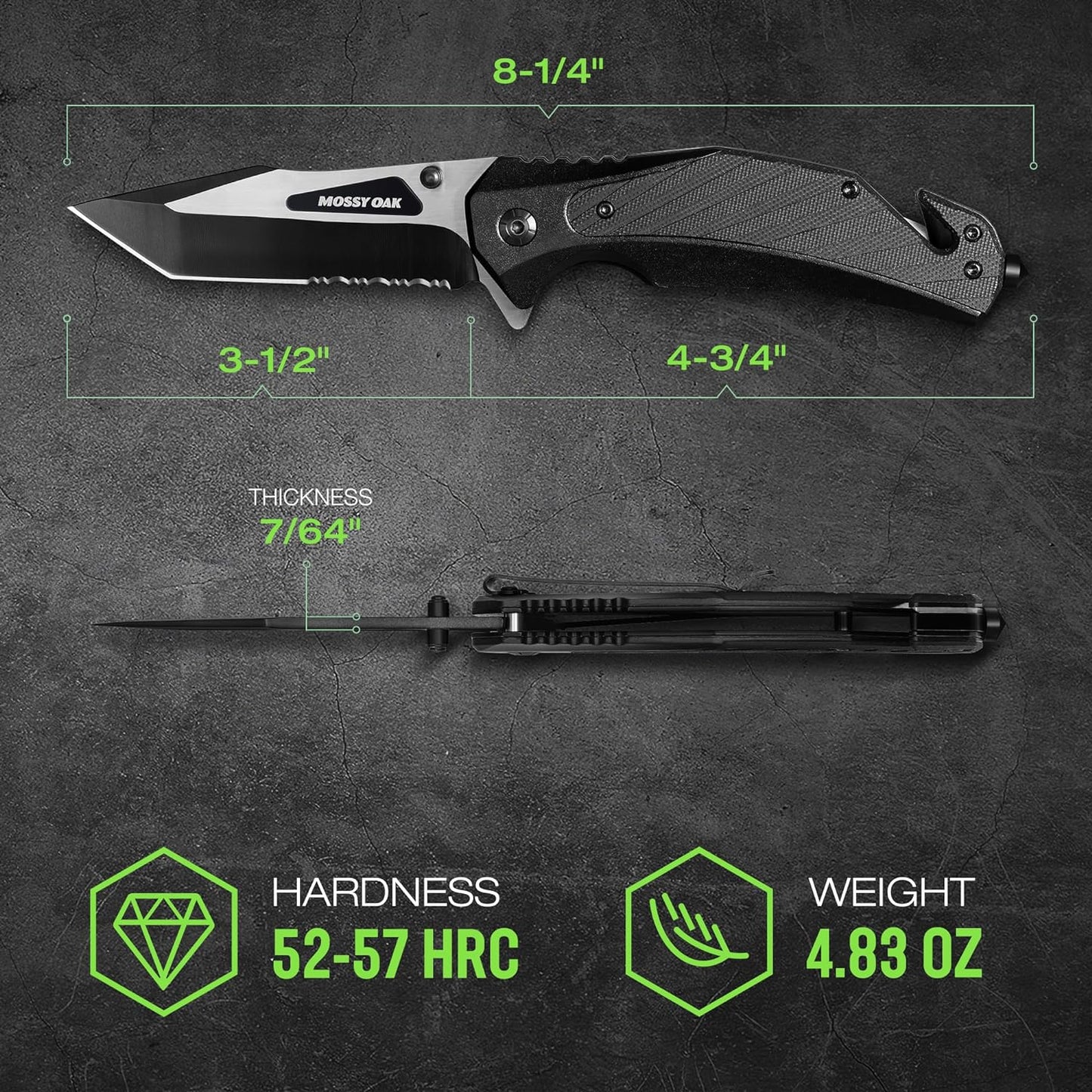 KD Pocket Folding Knife Outdoor with Steel Glass Breaker Seatbelt Cutter