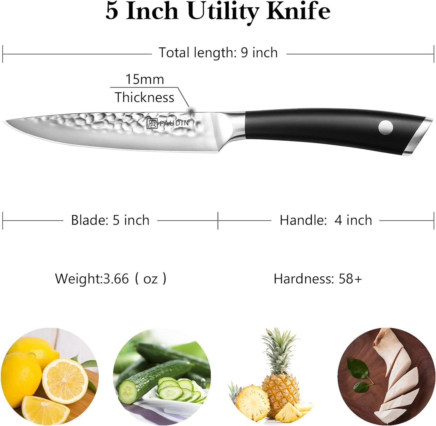 KD Utility Kitchen Knife 5" with ABS Handle Good for Slicing Vegetable and Fruit