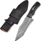 KD Hunting Knife Damascus Steel for Camping Outdoor with Sheath
