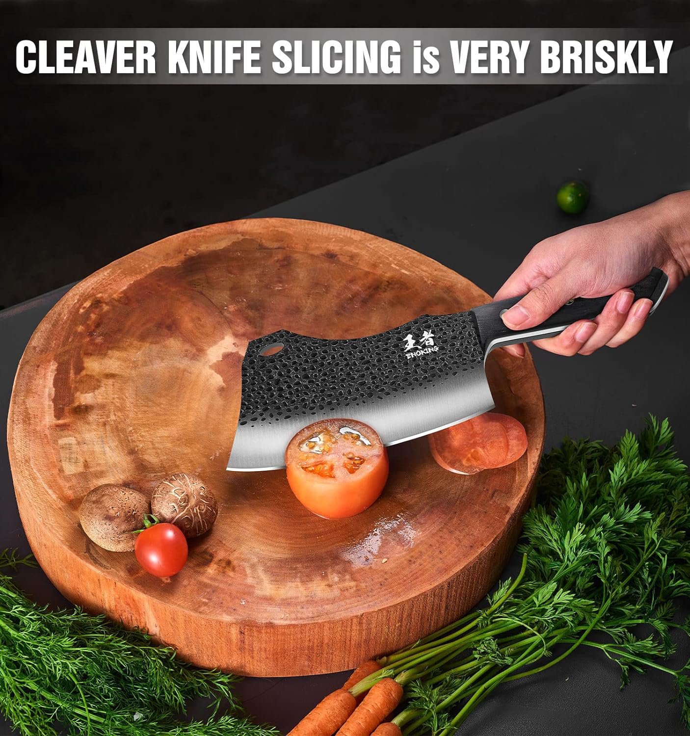 KD 7.1 inch Serbian Cleaver Chef Knife Hand Forged Meat German High Carbon Steel Kitchen Knife
