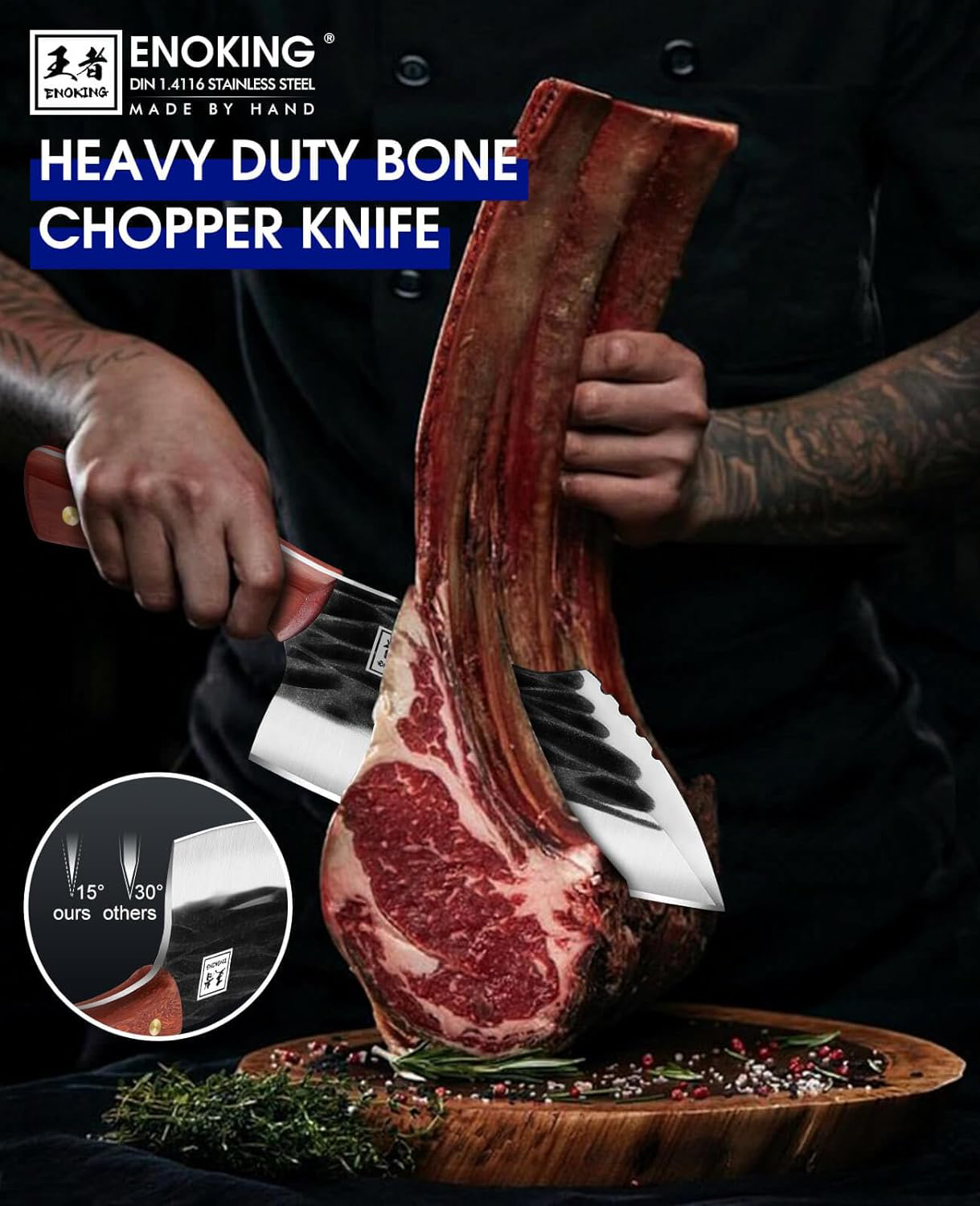 NEW Forged Bone Chopper Heavy-Duty Meat Cleaver Knife