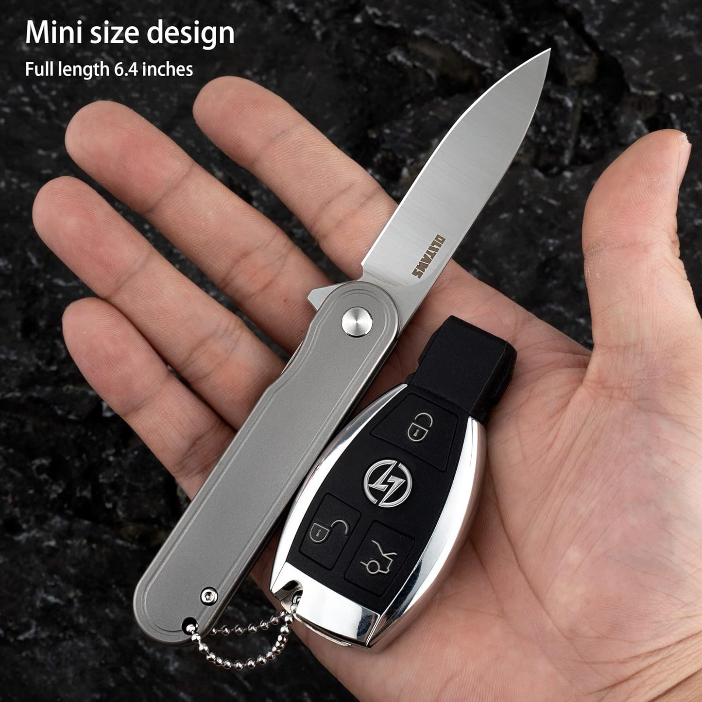 KD Mini Folding Pocket Knife D2 Steel Blade Titanium Alloy Handle
