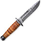 KD Hand Forged Hunting Knife Damascus Steel with Leather sheath