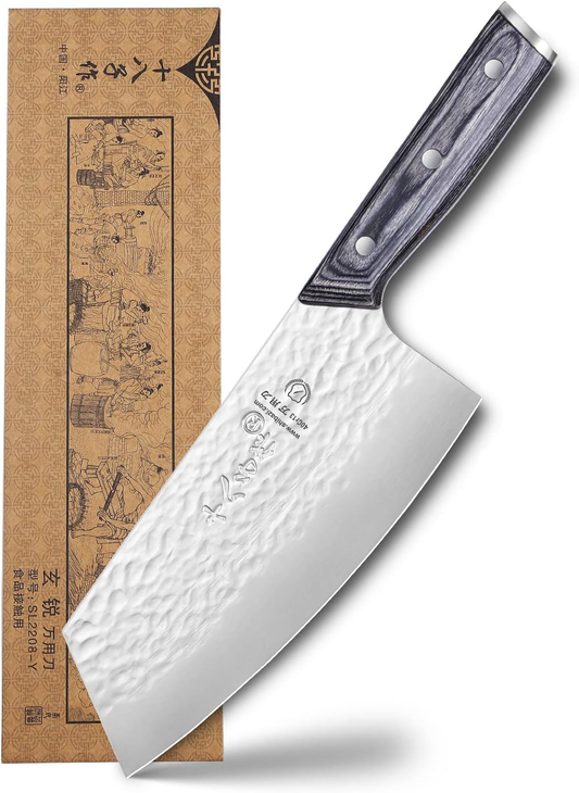 KD Precision Forged Chef Cleaver Knife: 7.5 Inch Butcher Knife