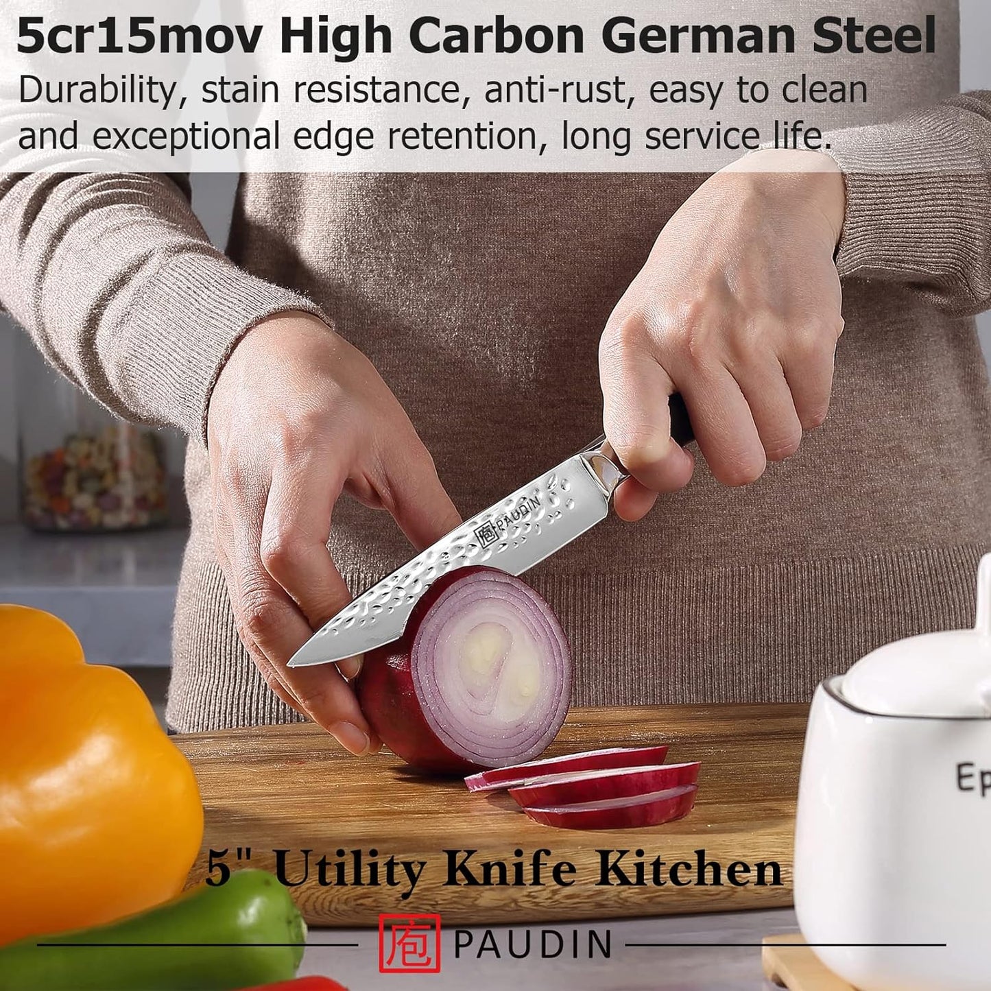 KD Utility Kitchen Knife 5" with ABS Handle Good for Slicing Vegetable and Fruit