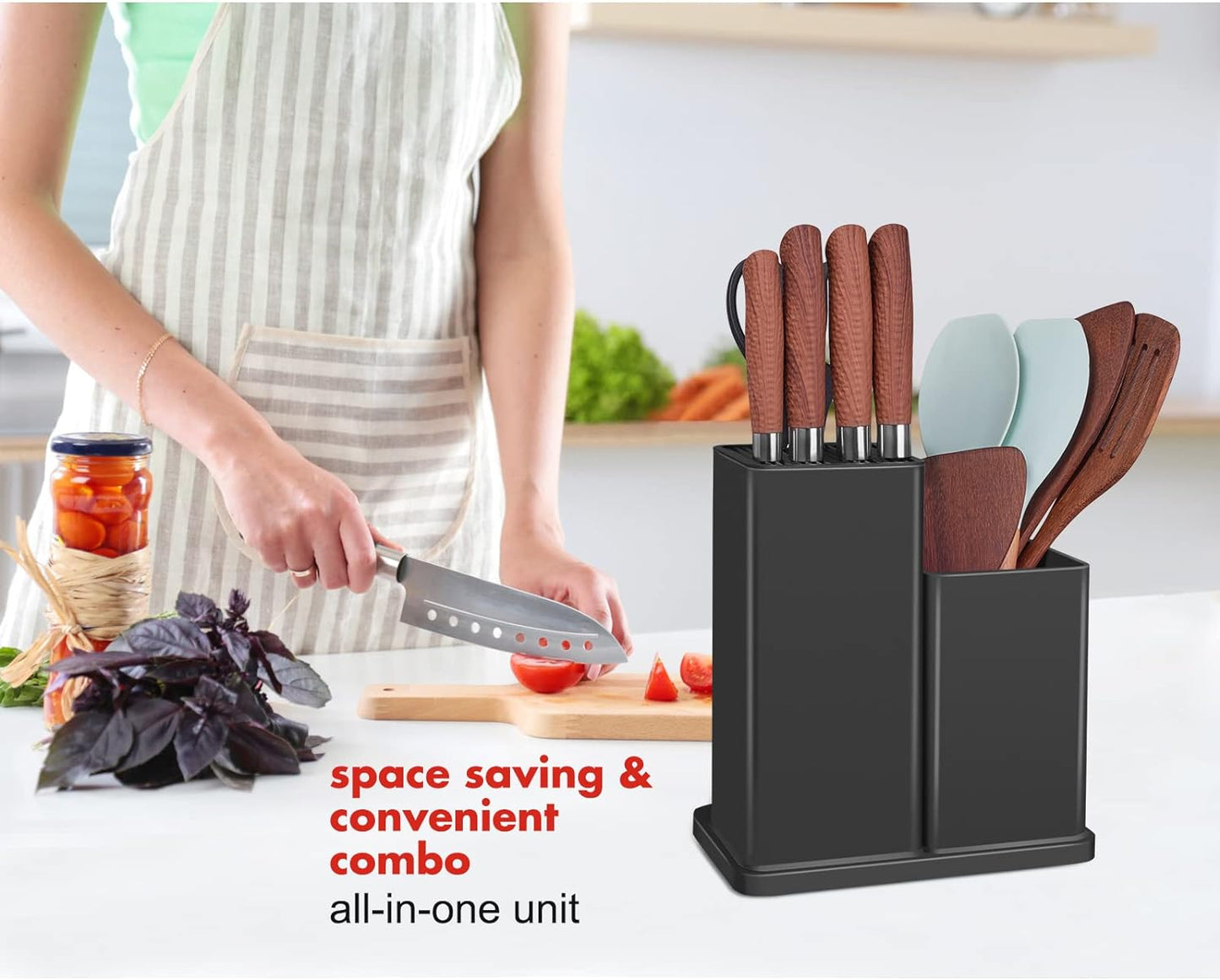 KD Universal Knife Block Knife Utensil Holder for Countertop