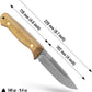 KD Carbon Steel Hunting Knife with Leather Sheath & Firestarter