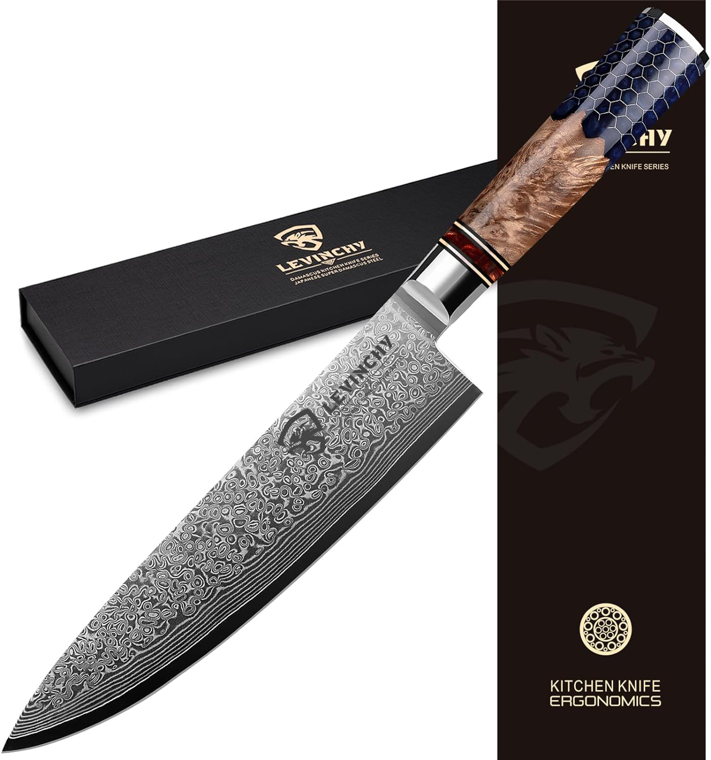 KD Japanese 67 layers Damascus Chef Knife with Gift Box