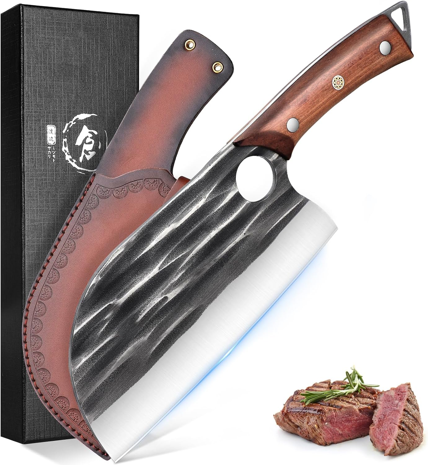 KD 7.2 inch Serbian Cleaver Knife: Ideal for Kitchen and Outdoors
