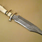 KD Damascus Hunting Knife Firm Grip Handle Made of Camel Bone with Sheath