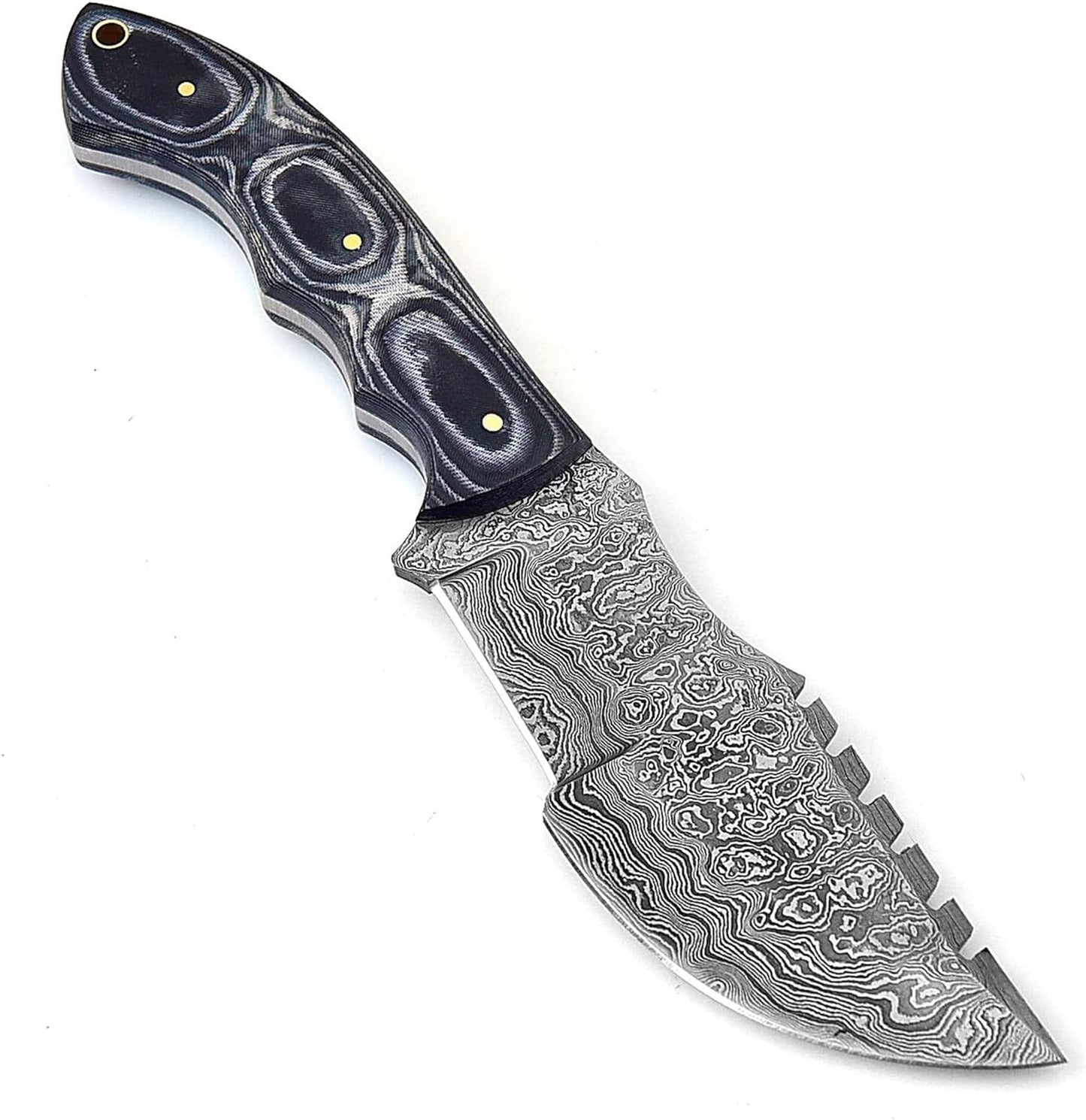 KD Hunting Knife 10" Handmade Damascus Steel for Camping Outdoor