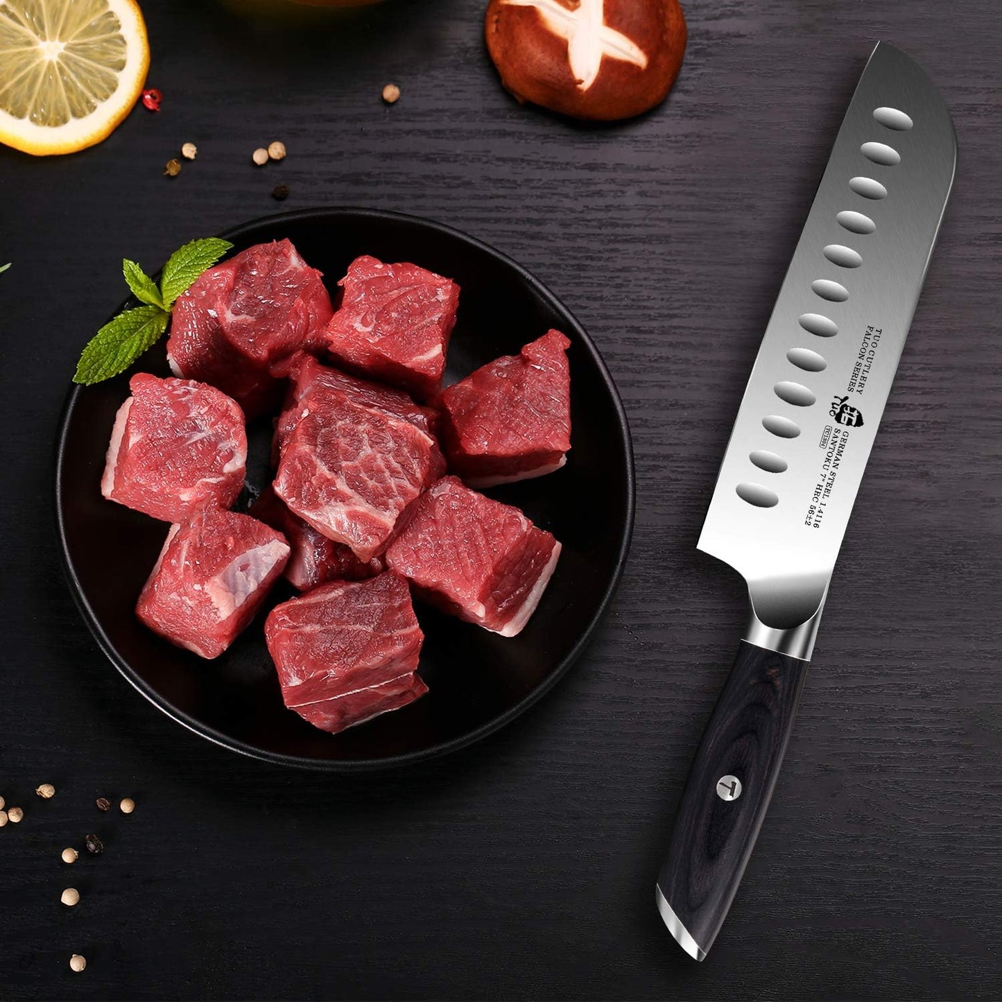 KD Japanese Santoku Knife German Steel Chef Knife with Gift Box
