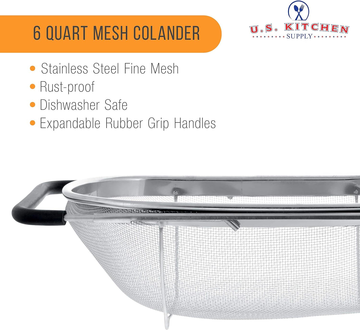 KD Premium Quality Over The Sink Stainless Steel Oval Colander