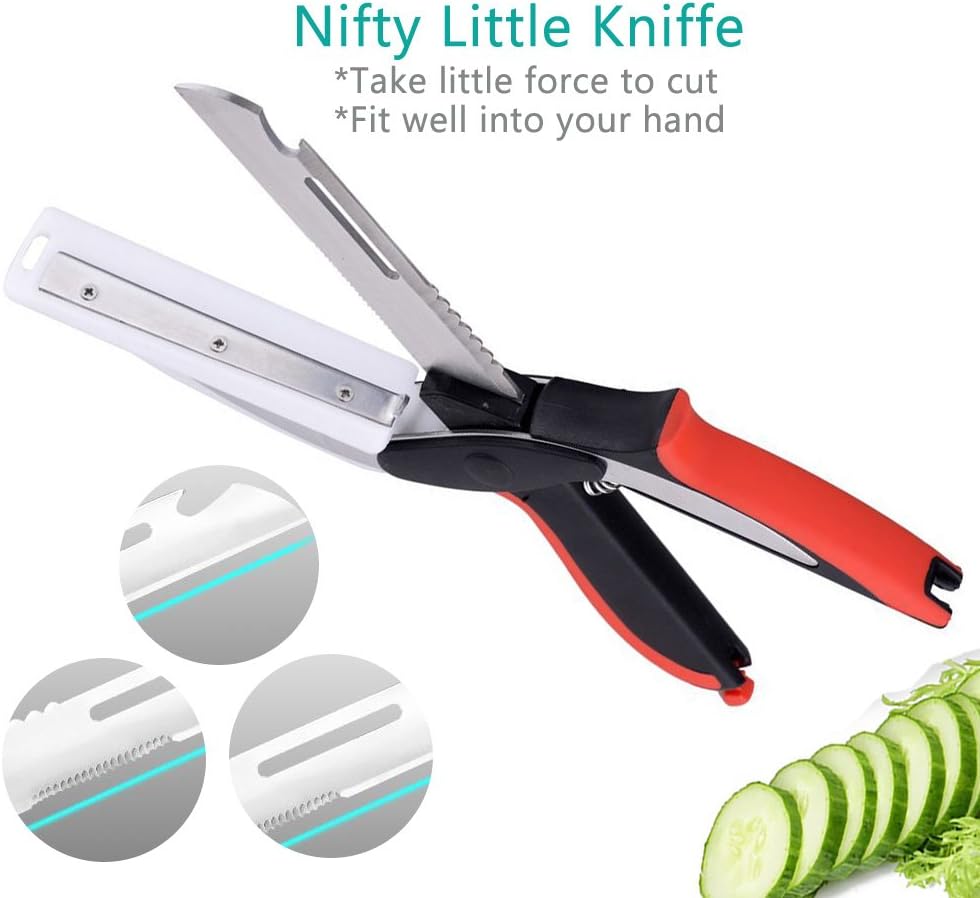 KD Vegetable Scissors Cutter with cutting board scissors Blade Stainless Steel