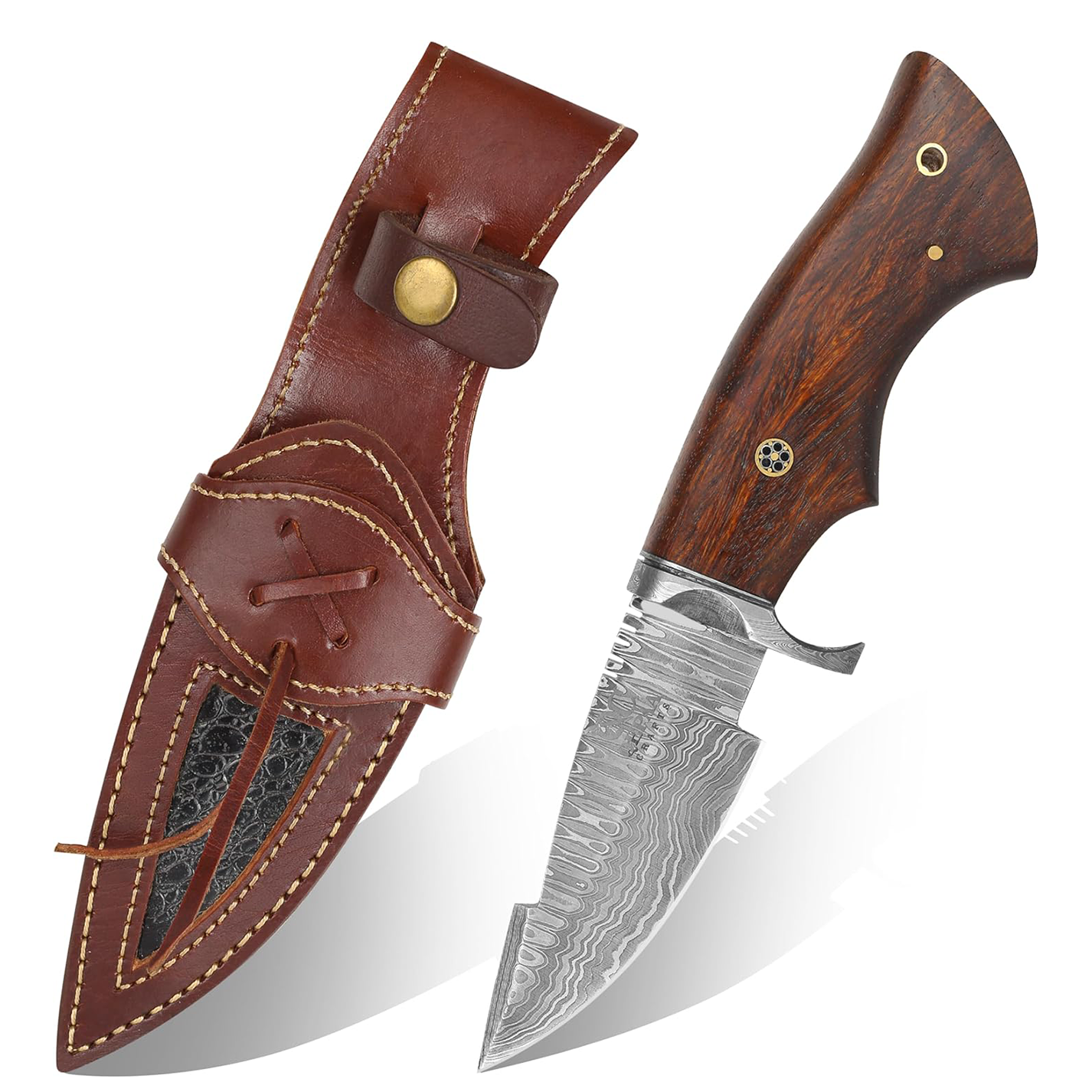 KD Hunting knife Damascus steel Ideal for Camping Skinning Outdoor