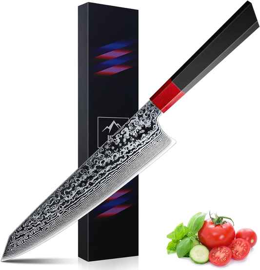 KD Japanese Kiritsuke Knife VG-10 Damascus Blade  Gift Box
