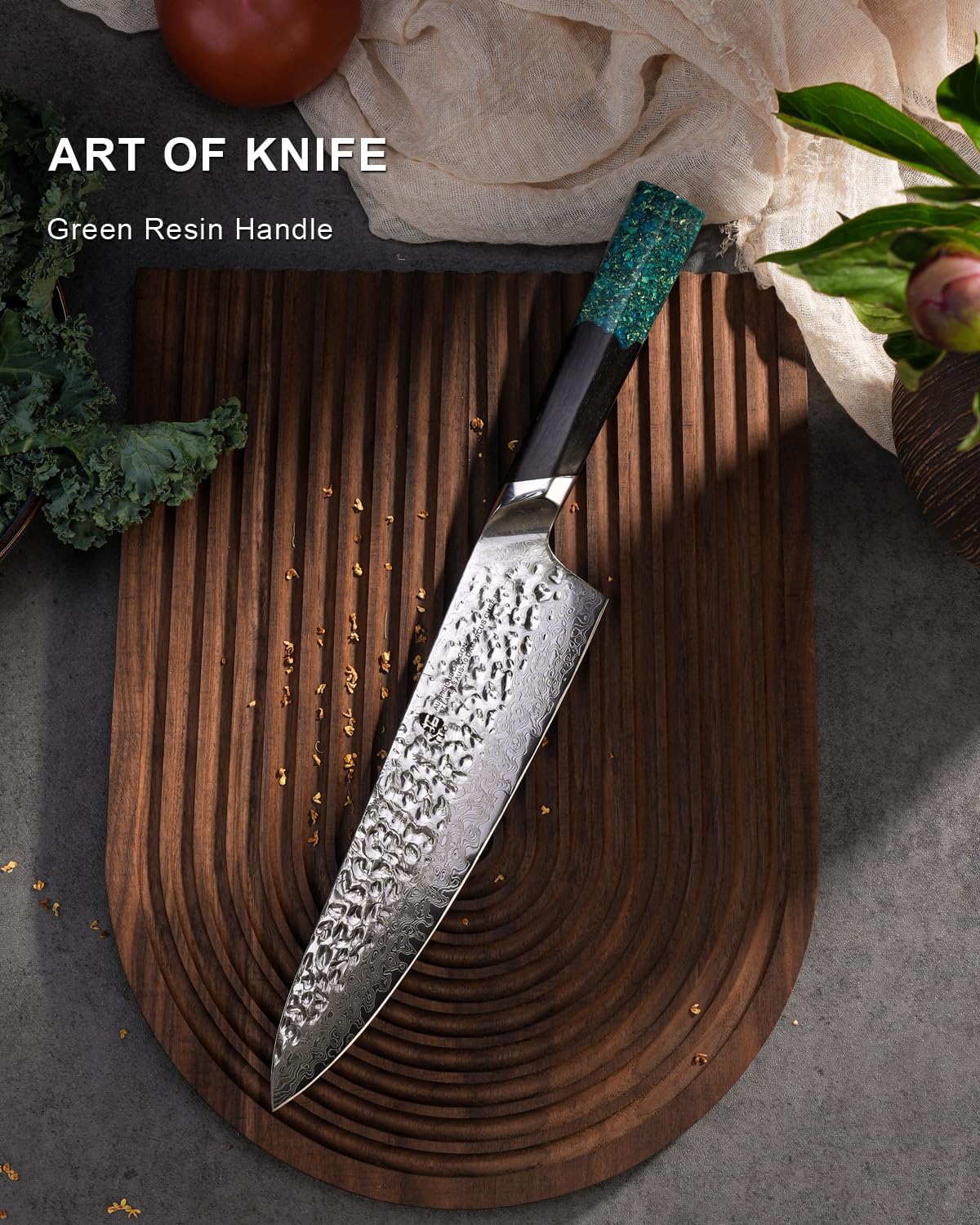 KD 67-layers AUS-10 Damascus Steel Chef Knife Resin Handle with Gift Box