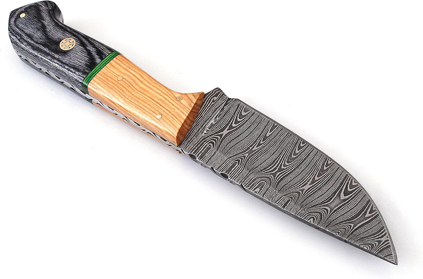 KD Custom Handmade Damascus Hunting Knife with Sheath