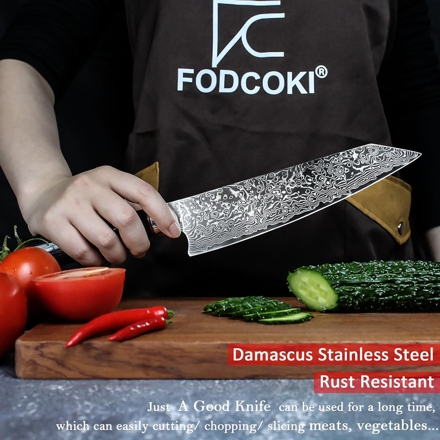 KD Japanese VG10 Kiritsuke Knife 67 Layers Damascus Steel
