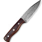 KD Hunting Knife Damascus Steel Knife for Outdoor with Cowhide Leather Sheath