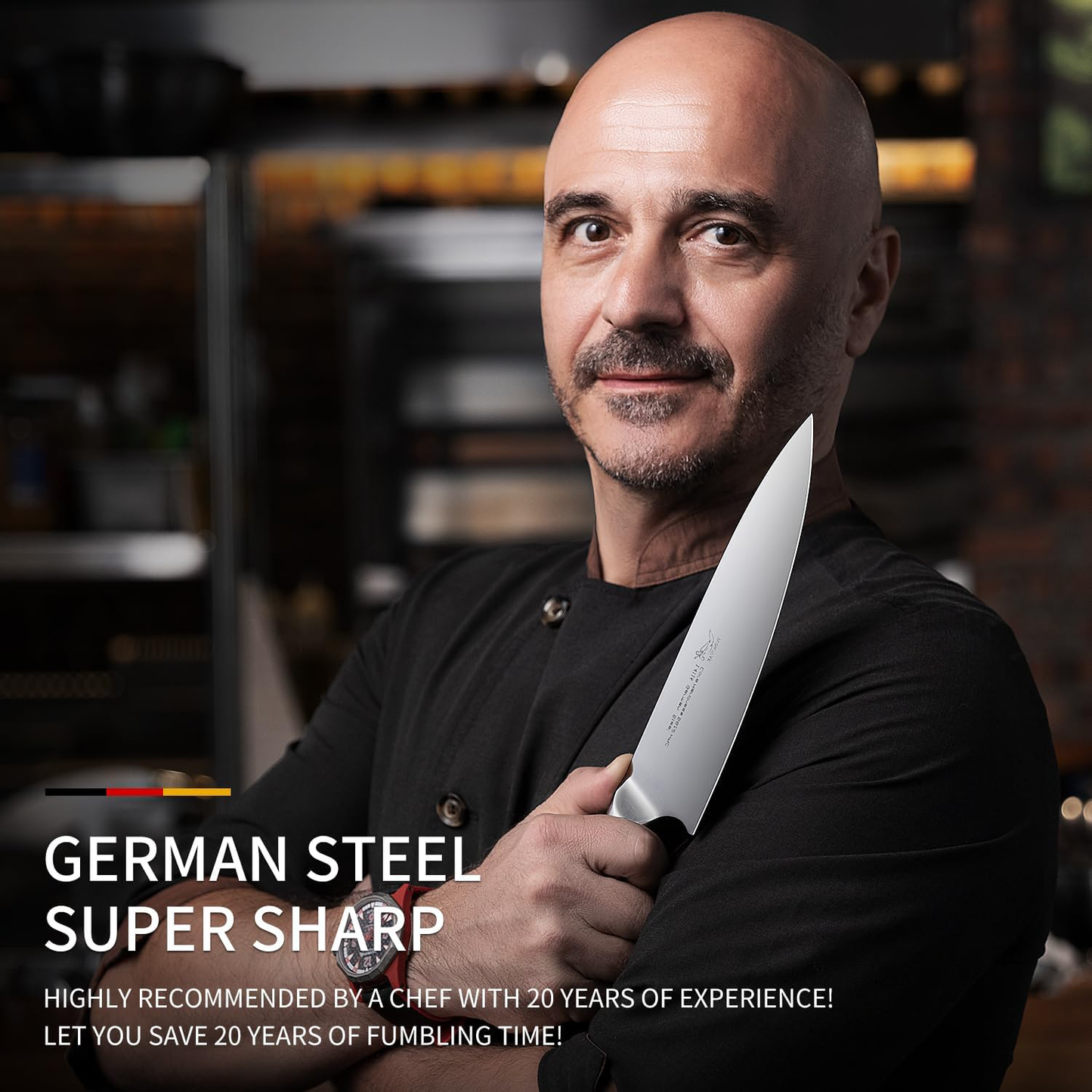 KD 8-Inch Kitchen Knife: Precision Culinary Mastery with German Steel