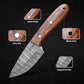 KD Custom Damascus Hunting Knife with Leather Sheath