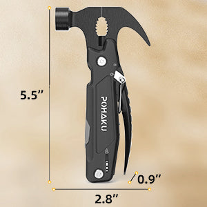 KD 14-in-1 Multitool Hammer, Screwdriver Bits Set, Pocket Knife for Camping