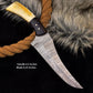 KD Handmade Hunting Knife Damascus Steel Bushcraft Hunting Knife with Sheath