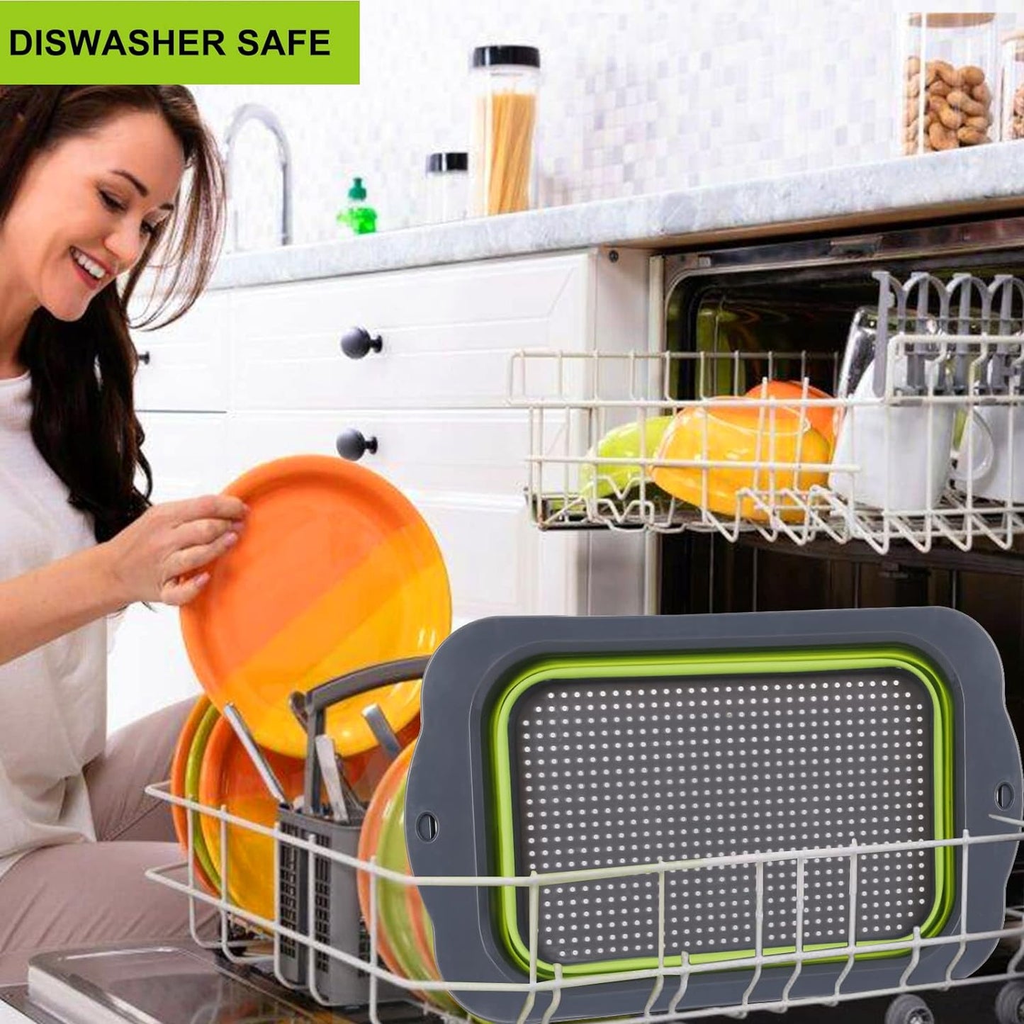 KD Colander Collapsible Over Sink Extra Large with Extendable Handles