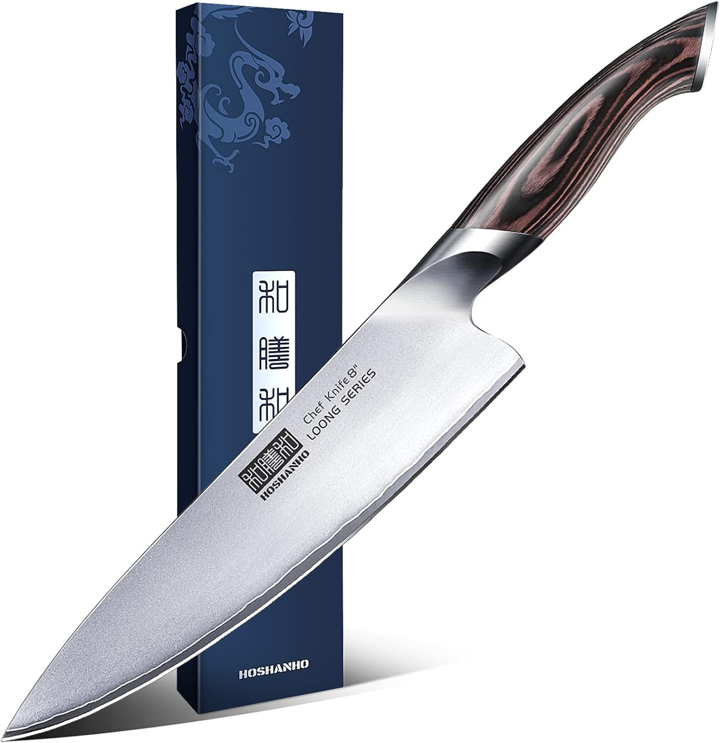 KD 8-Inch AUS-10 Japanese Steel Chef's Knife  with Ergonomic Handle