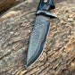 KD Damascus Hunting Belt Knife Knife for Camping with Sheath
