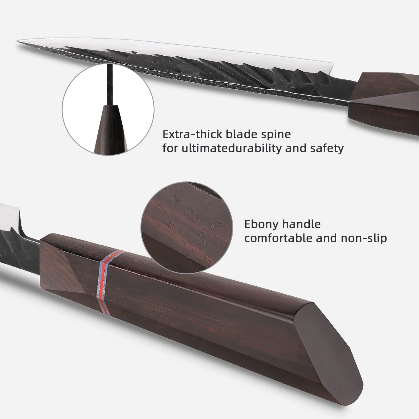 KD Japanese Utility Kitchen Knife 5.5" High Carbon Steel Slicing for Vegetable and Fruit
