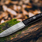 KD Hand Forged Hunting Knife Damascus Steel G-10 Handle with Leather Sheath