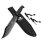 KD Hunting Knife with Sheath, Sharpener & Fire Starter for Camping