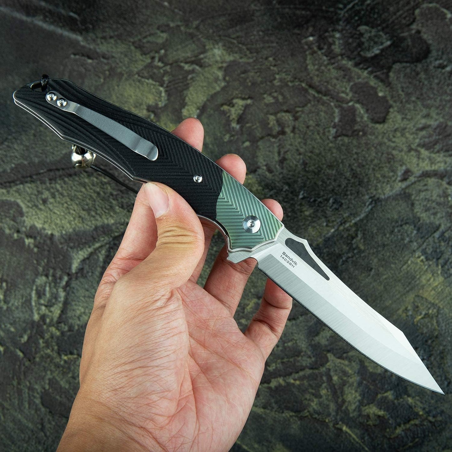 KD Folding Pocket Knife Titanium and G10 Handle Knives for Camping