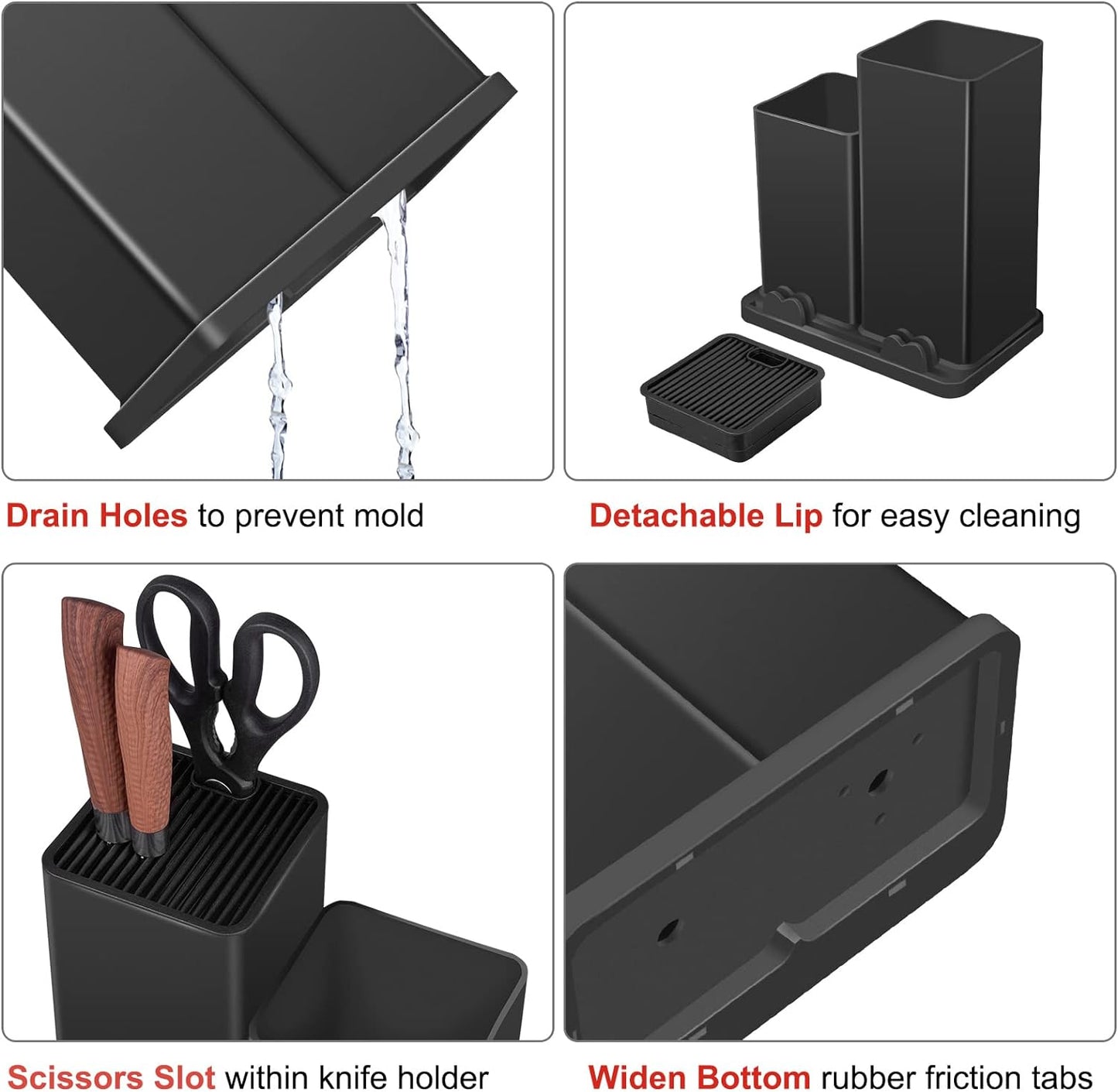 KD Universal Knife Block Knife Utensil Holder for Countertop