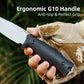 KD Hunting Knife G10 Handle with Sheath Fire Starter and Compass for Camping