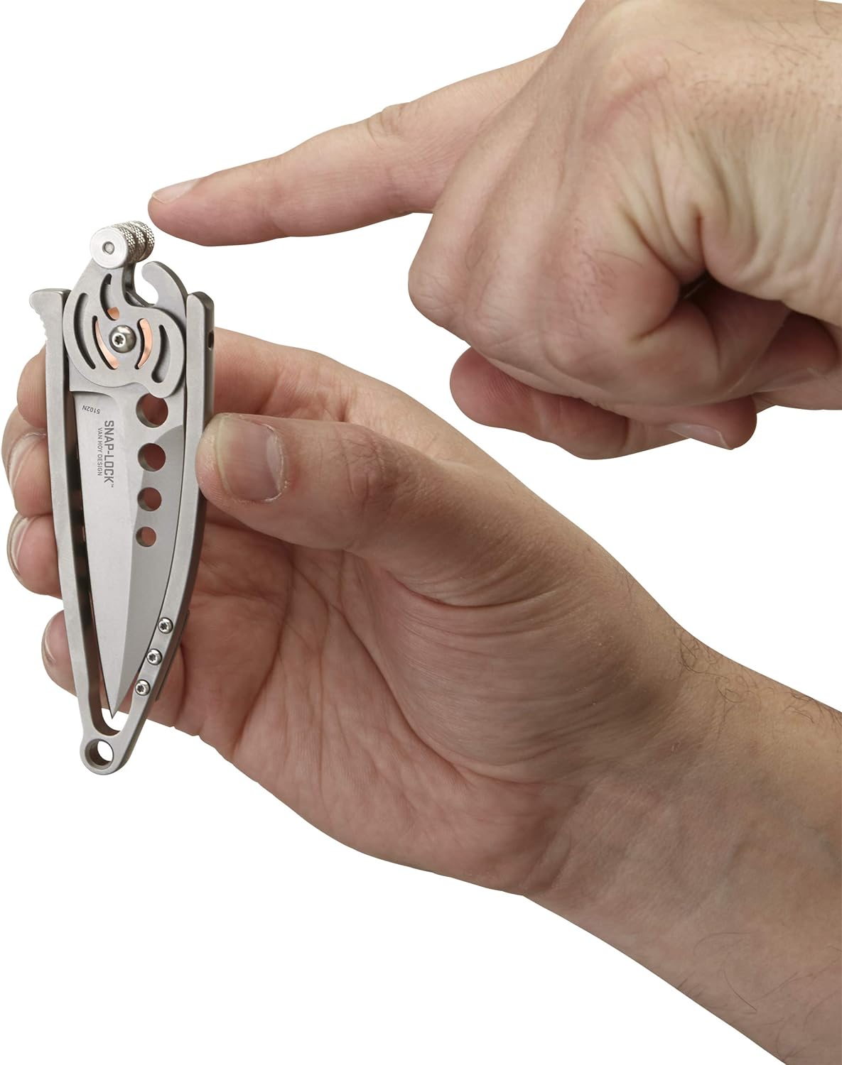 KD Mini Folding Pocket Knife Mechanism Skeletonized Handle