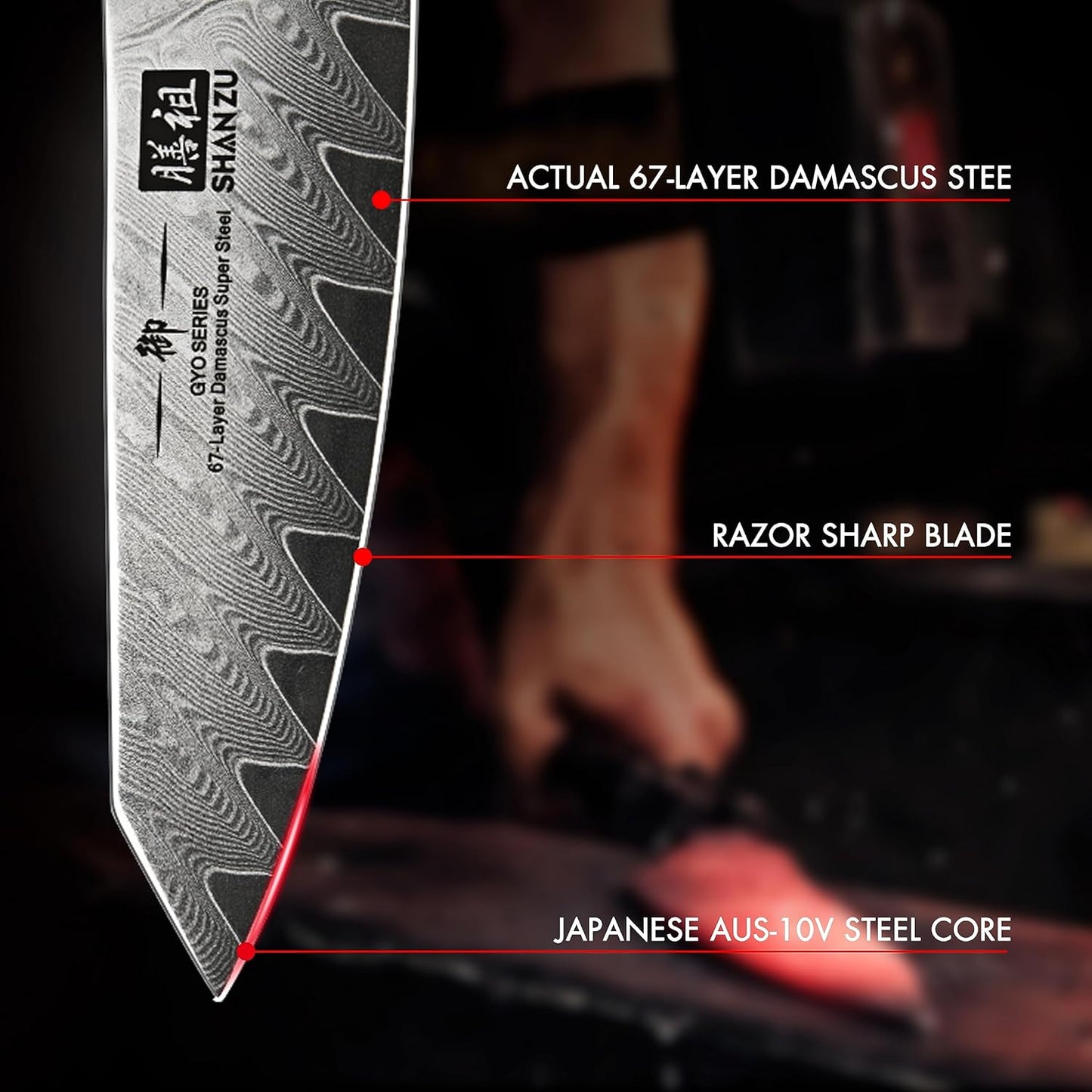 KD Japanese Paring Knife 67-Layers Damascus Knife with Gift Box