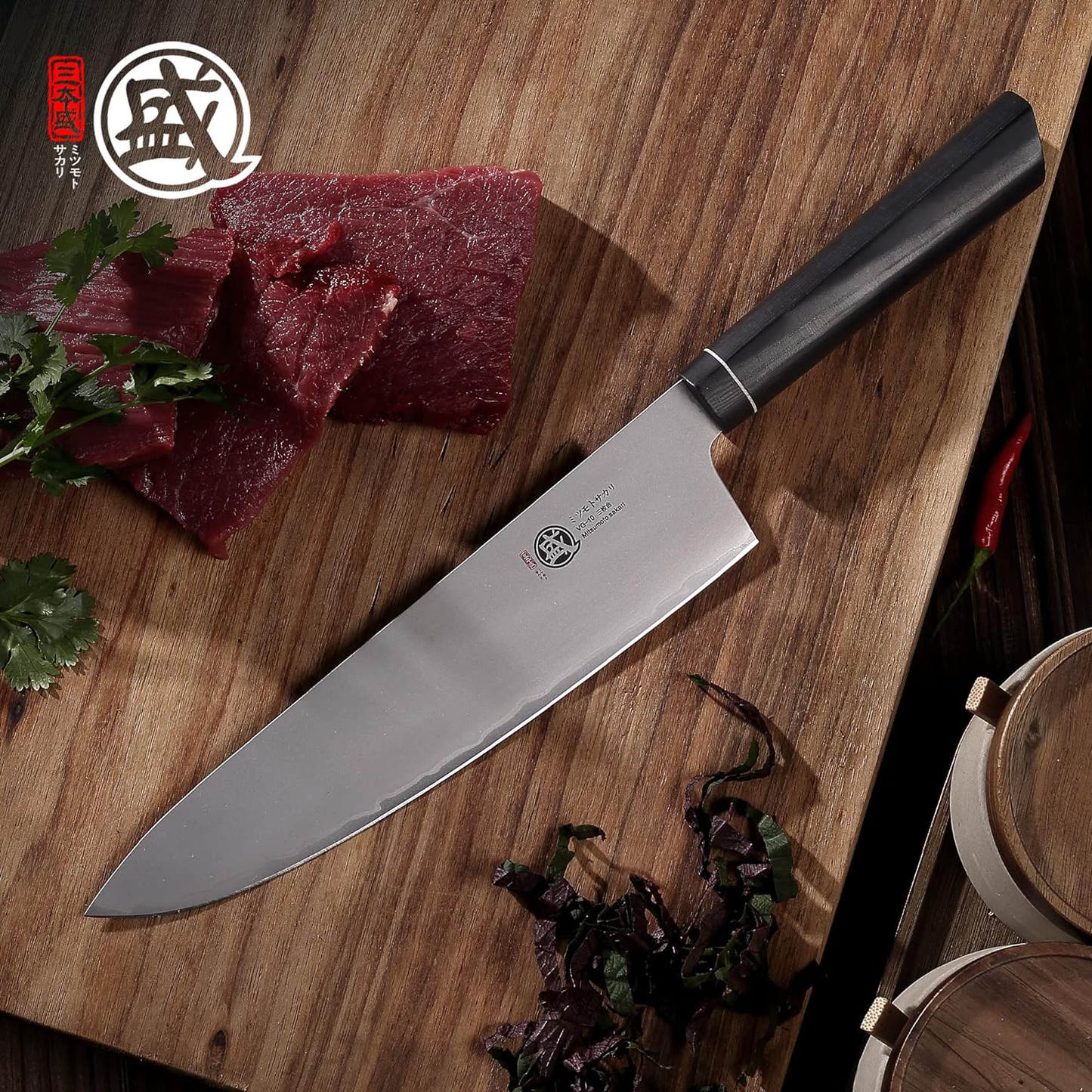 KD Japanese 8-Inch Chef Knife: Ergonomic G10 Handle
