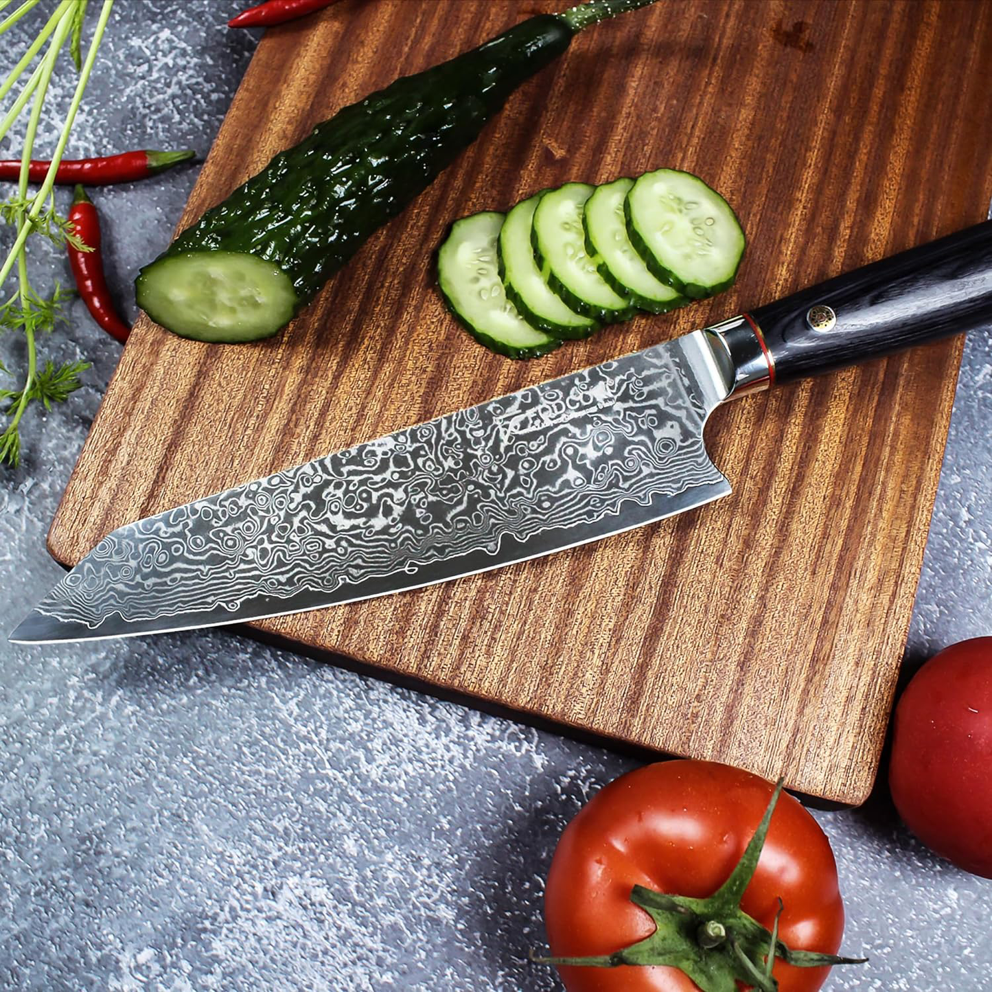 KD Japanese VG10 Kiritsuke Knife 67 Layers Damascus Steel