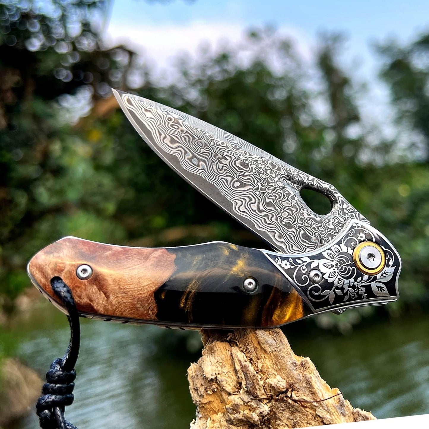 KD Pocket Folding Knife With holster Suitable for outdoor camping and hunting