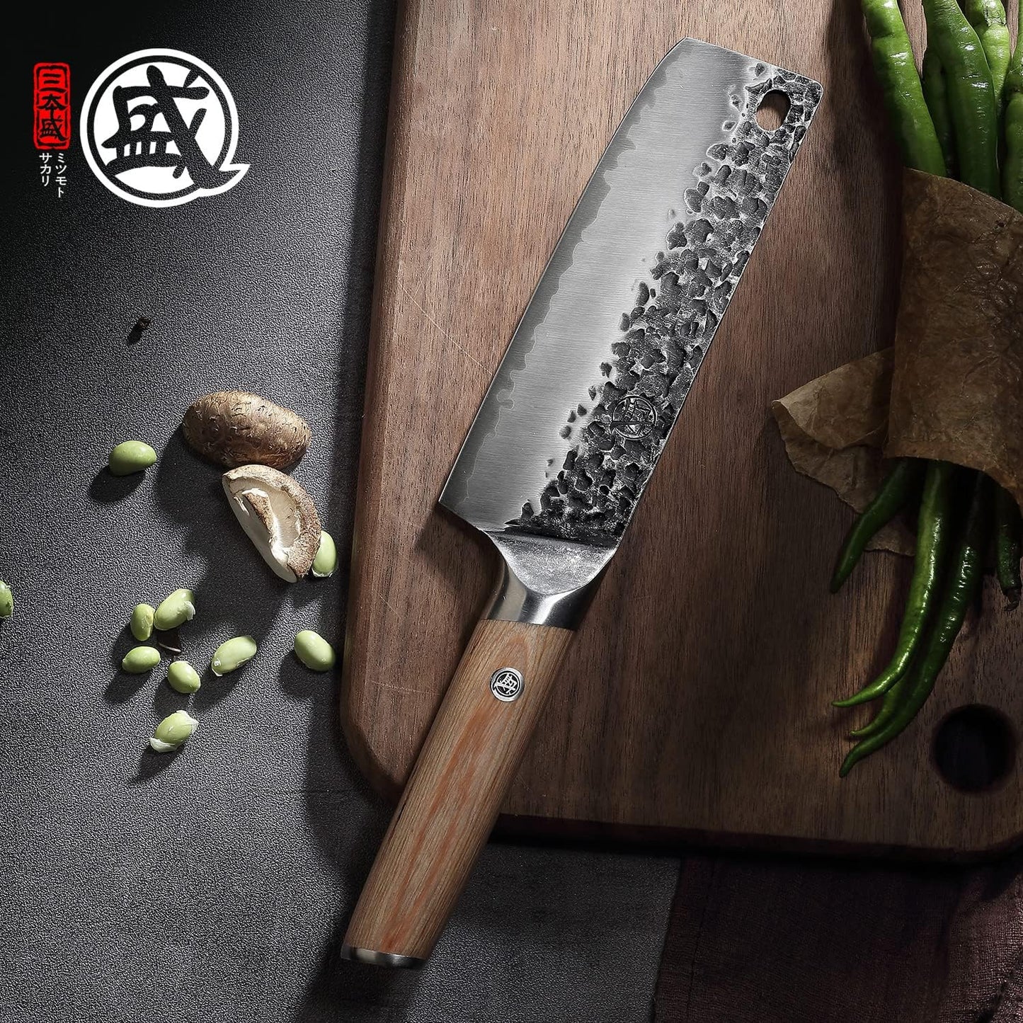 KD 7" Japanese Nakiri Chef Knife 3 layers High Carbon Steel