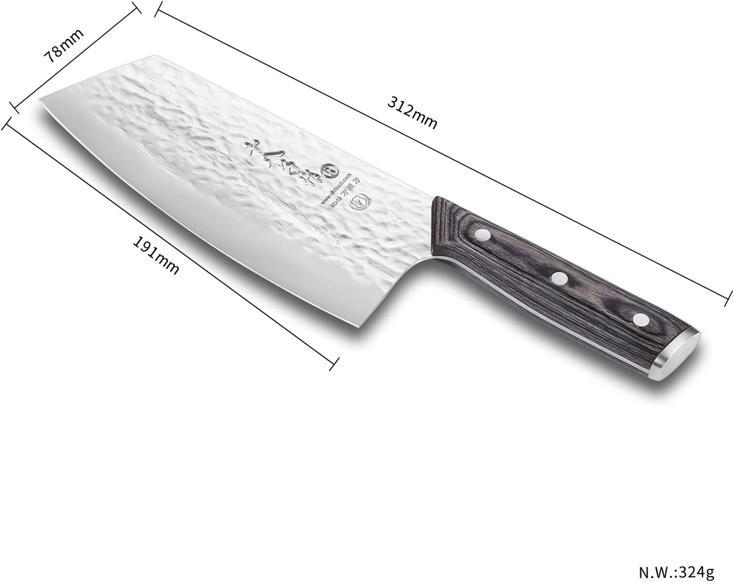 KD Precision Forged Chef Cleaver Knife: 7.5 Inch Butcher Knife